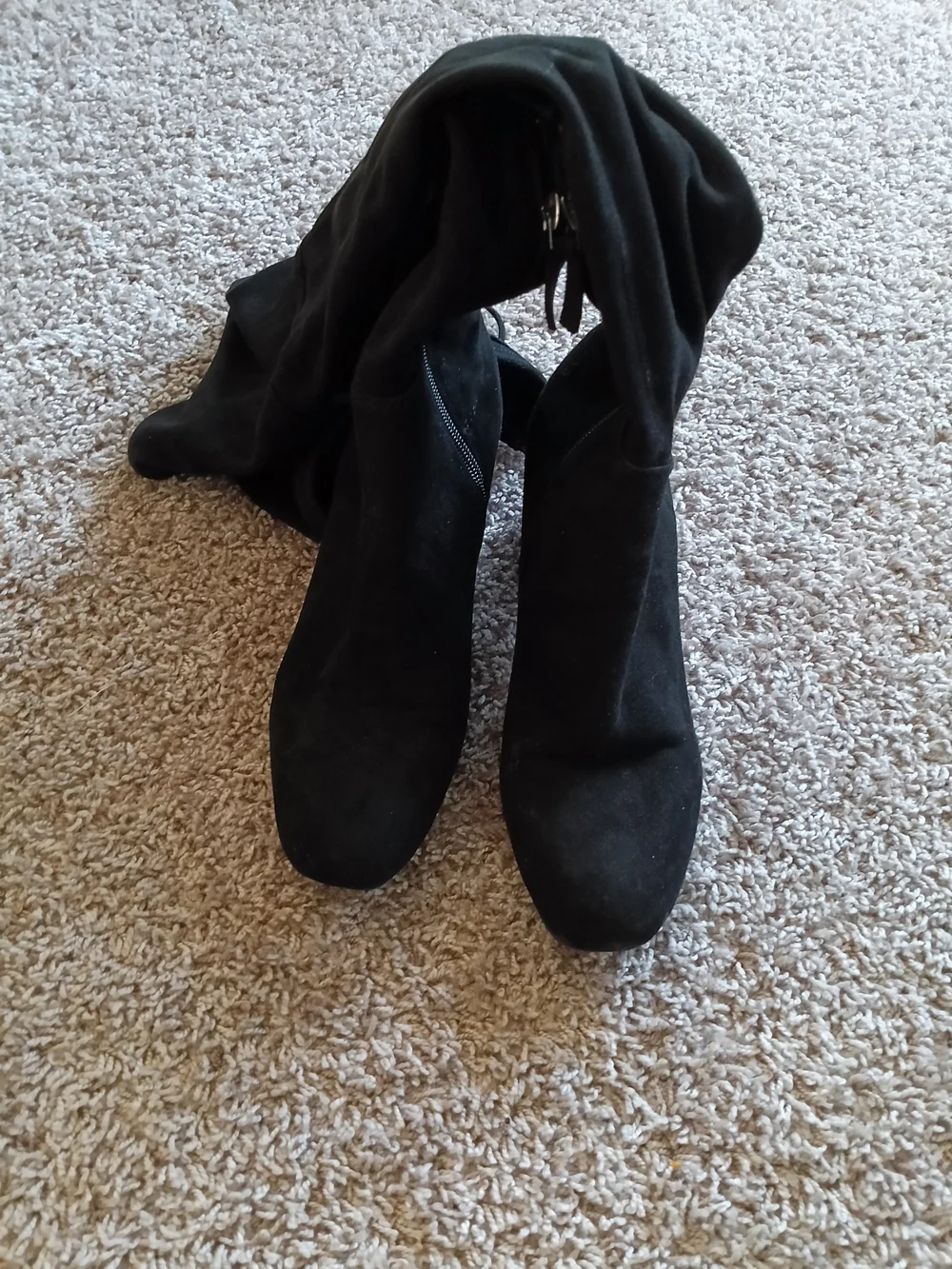 Franco Sarto Black Over-the-Knee Block Heel Boots